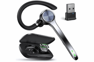Ngsod Bluetooth Headset, Wireless Earpiece with Upgrade Noise Canceling Mic